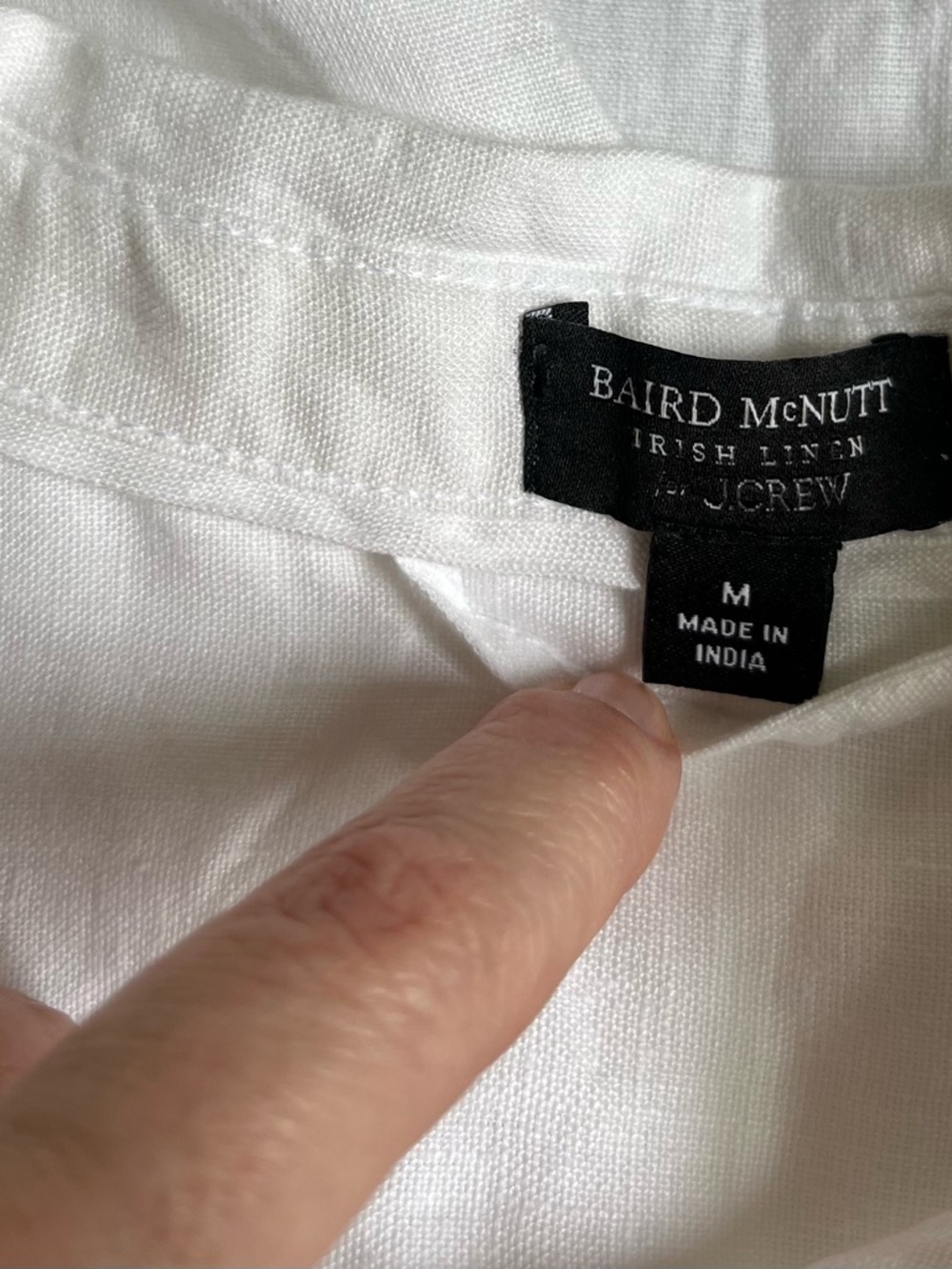 NWOT J Crew Baird McNutt Irish Linen S/S Shirt White M - Picture 3 of 6